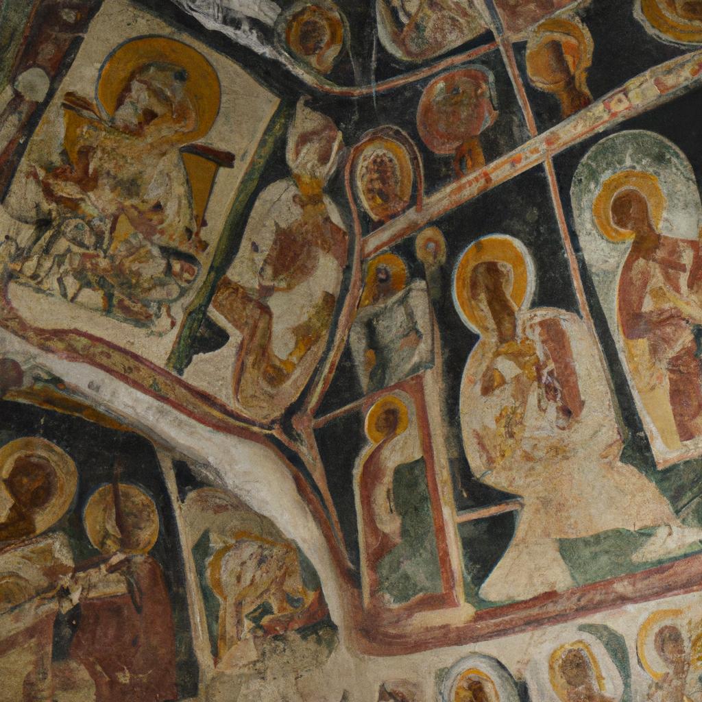 The intricate details of the frescoes inside Cave City's cave churches