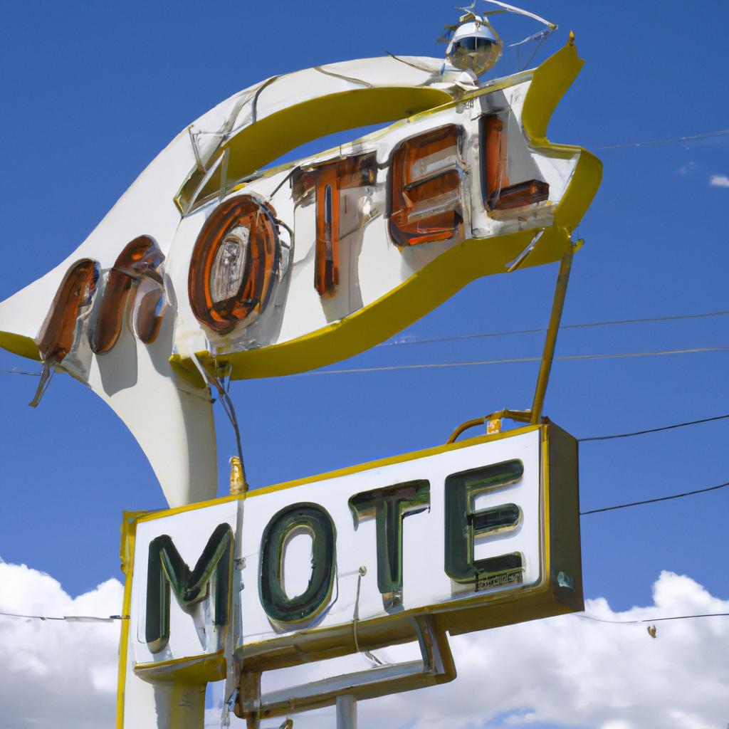 The vintage neon sign of a motel along Nevada Highway 50