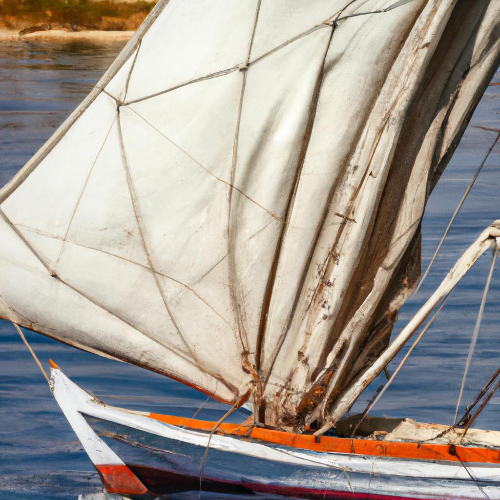 Feluccas sailing on the Nile River