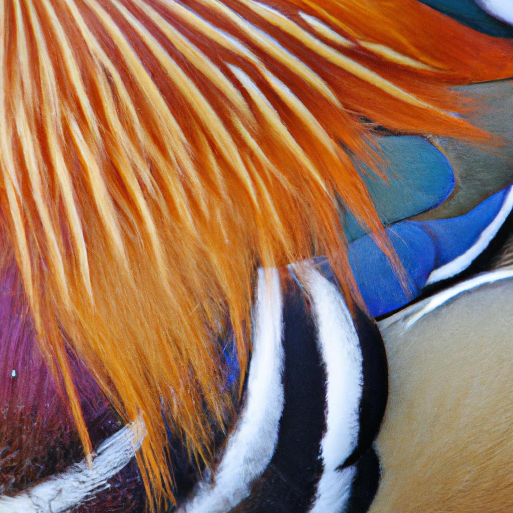 Mandarin ducks have intricate and unique feather patterns that make them stand out.