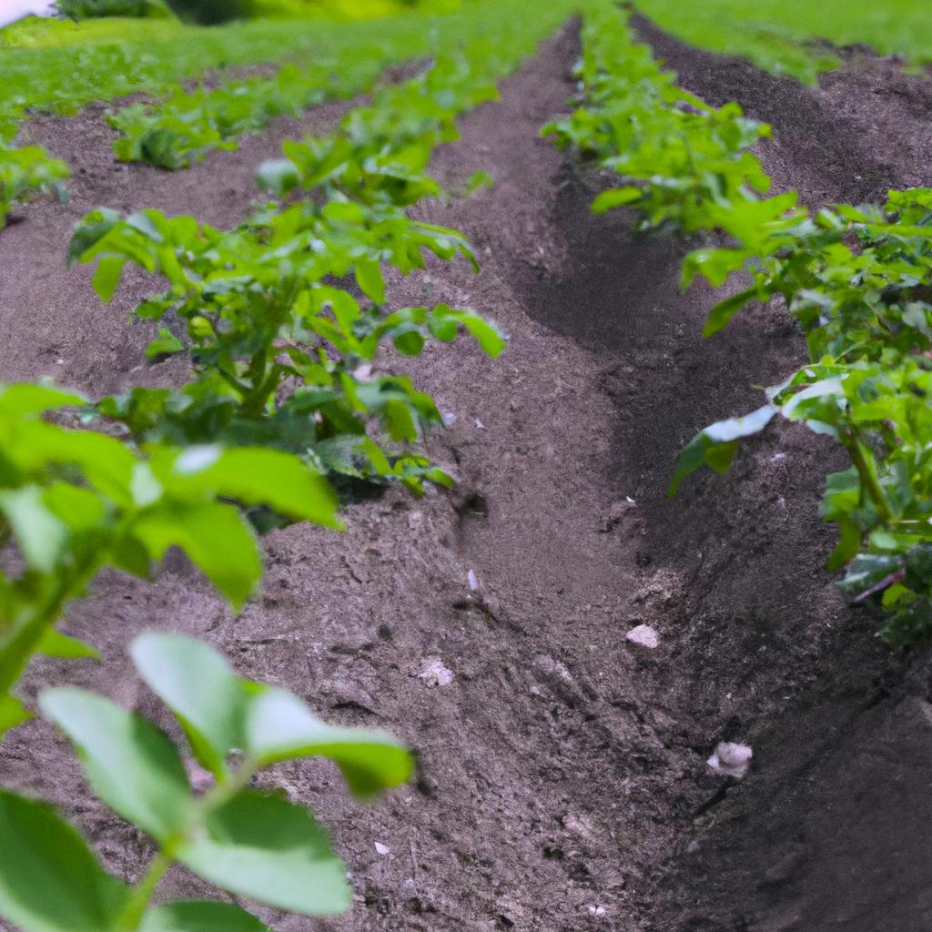 Watch the growth of potato plants in the rows of Copenhagen