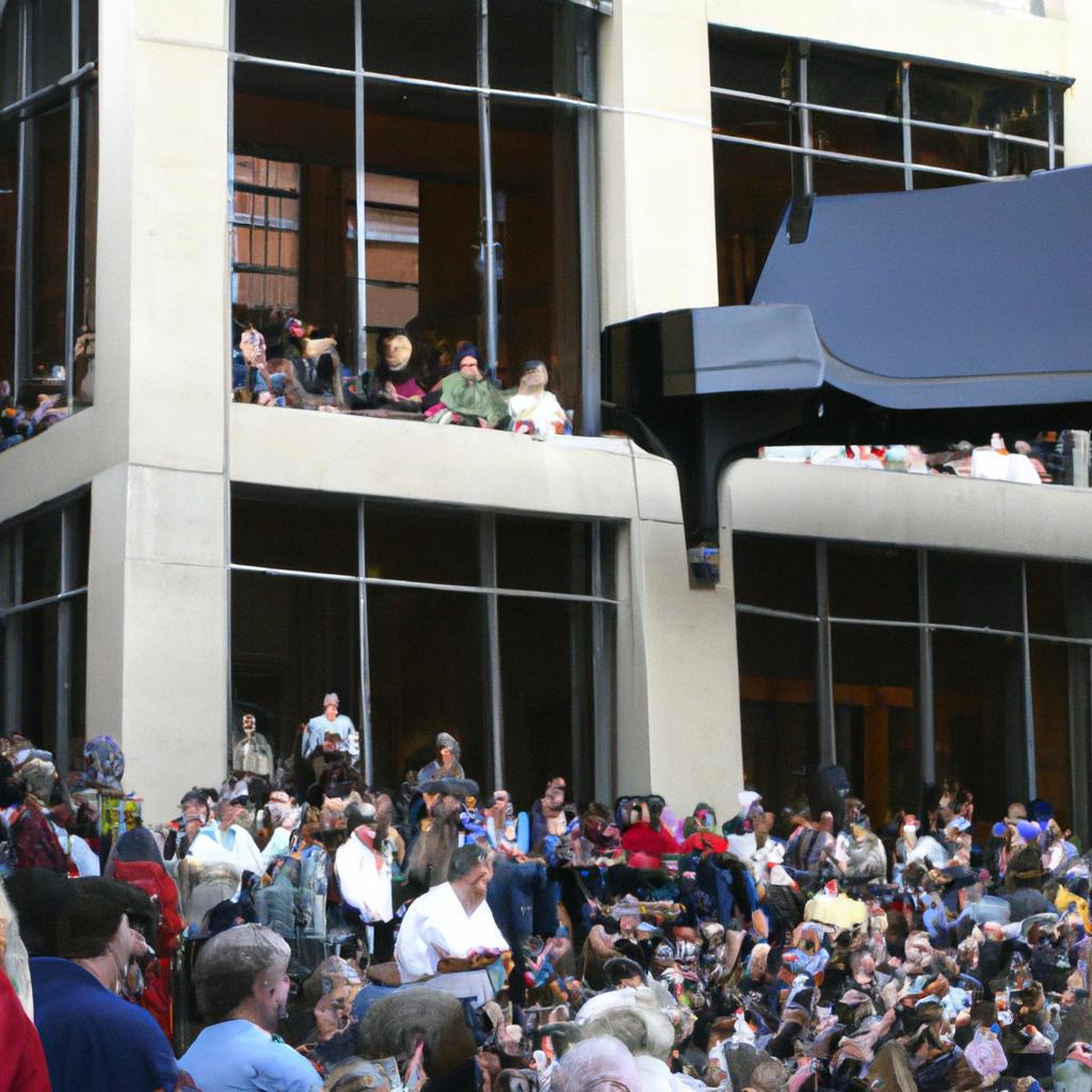 The Piano Building is a popular destination for cultural events that draw crowds of people.