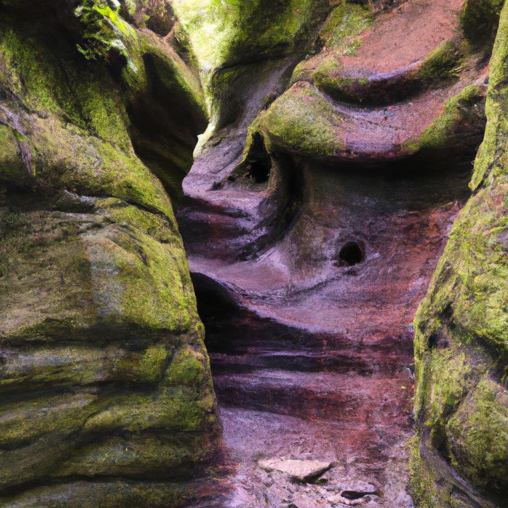 The geological formations at Devils Pulpit Scotland are unlike anything else