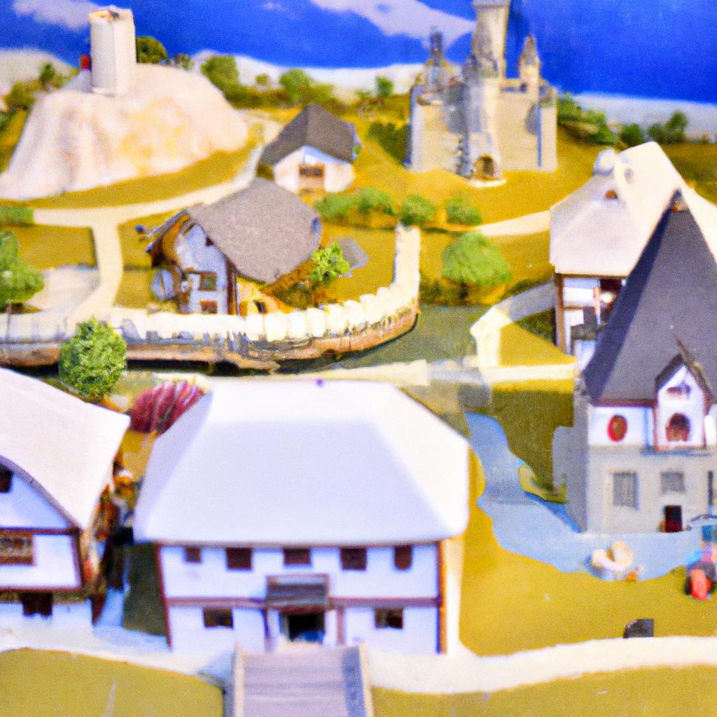 The majestic castle in the heart of the doll village.