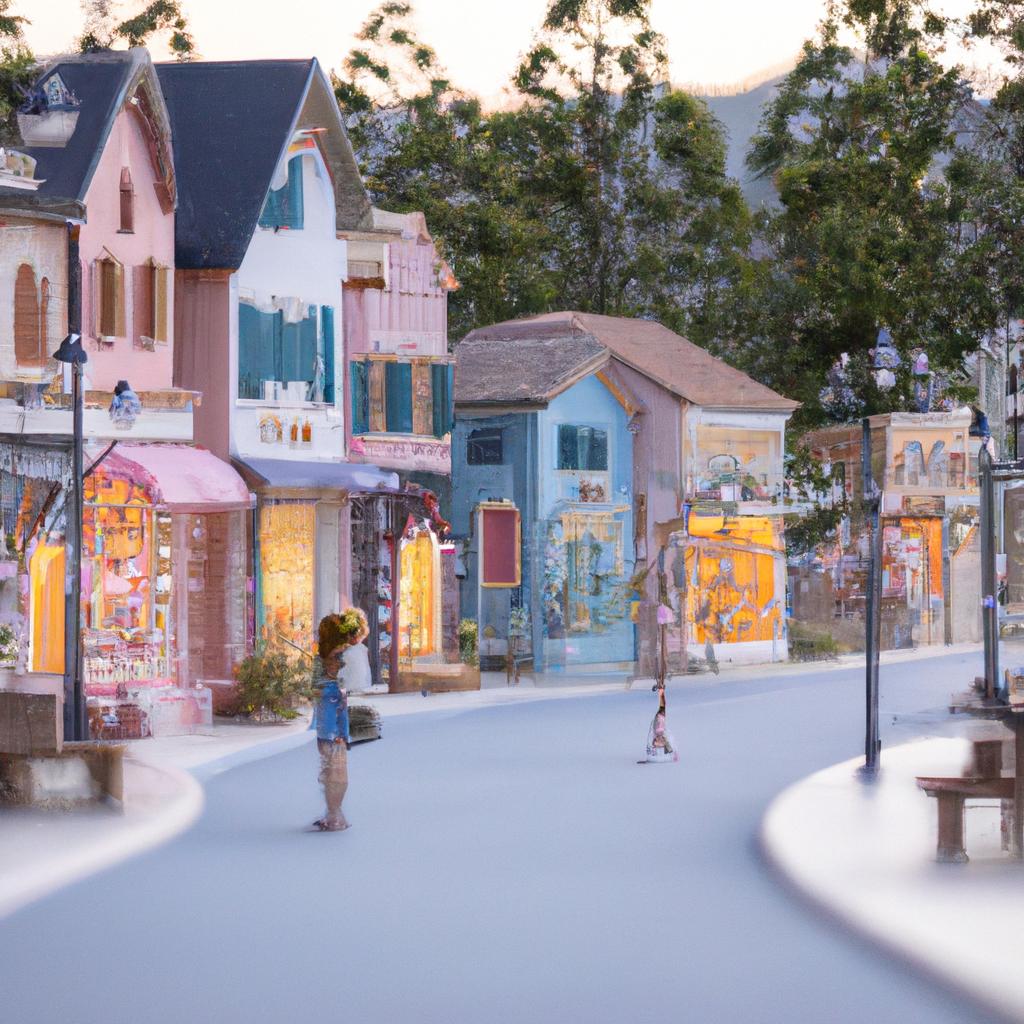 The bustling center of the doll village.