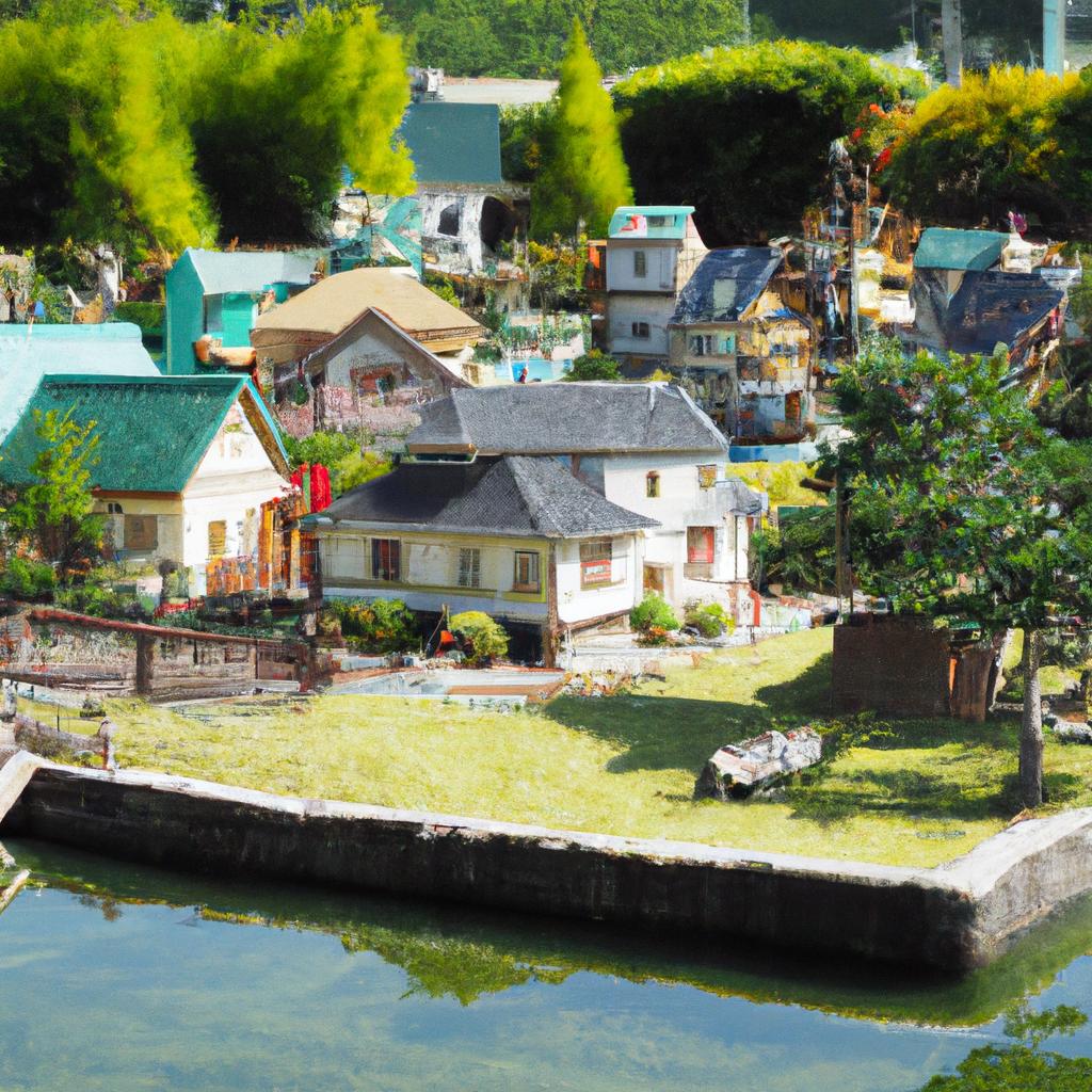 The tranquil oasis in the midst of the doll village.