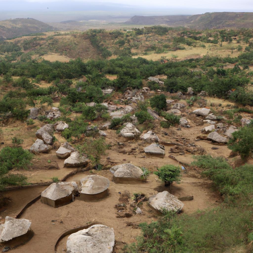 In the heart of the Great Rift Valley in Ethiopia, a traditional village stands as a testament to the country's rich cultural heritage.