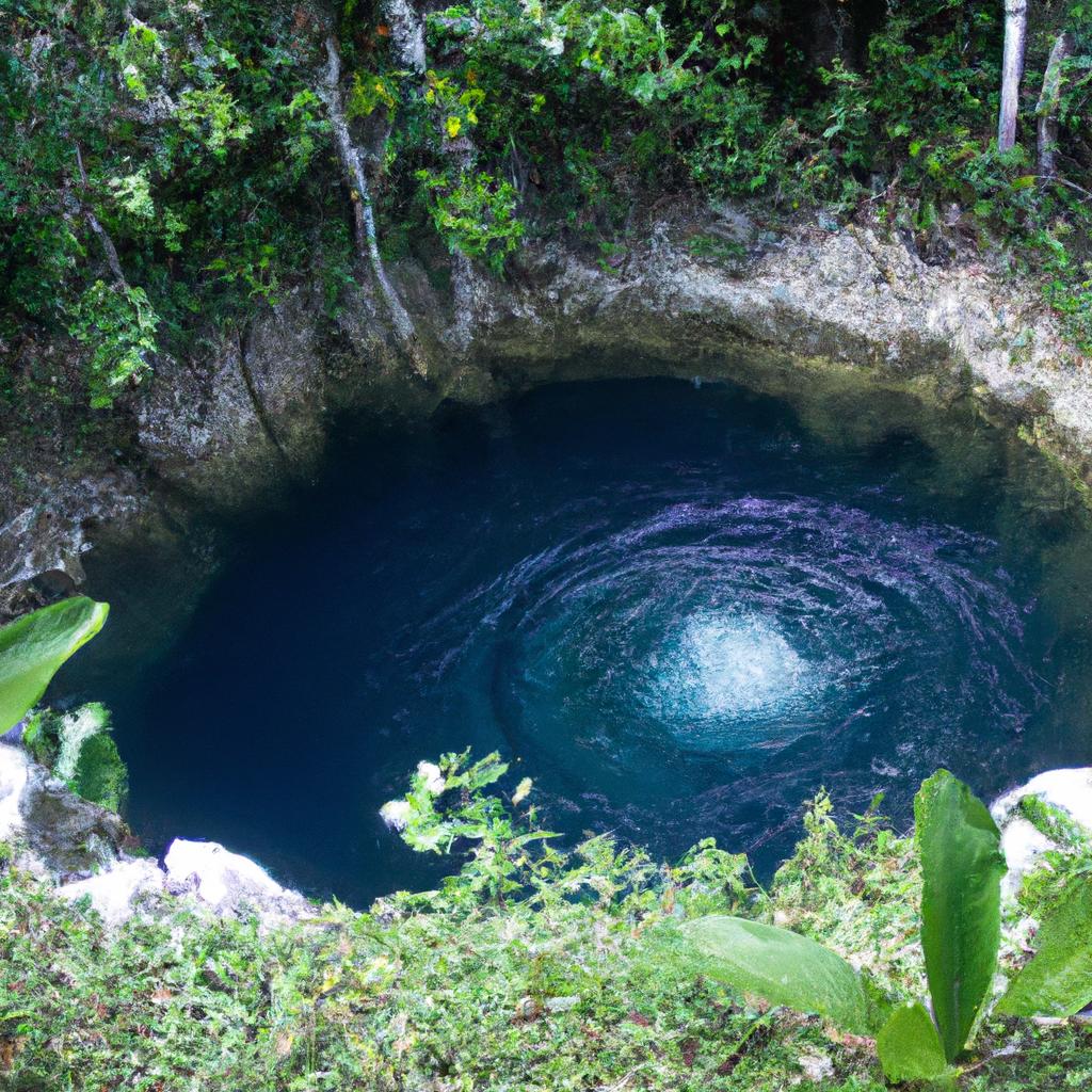 A geological formation showing how The Blue Hole, Belize was created over time