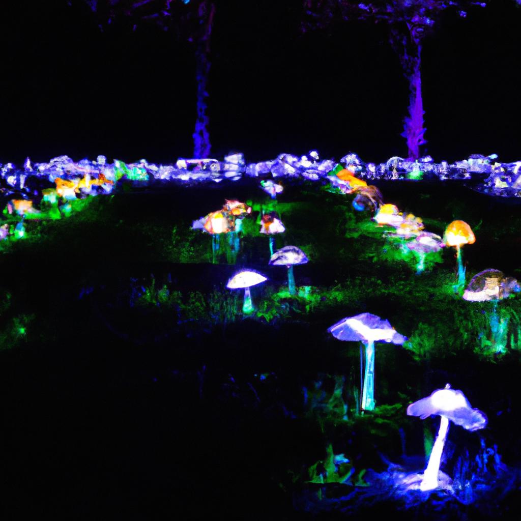 Step into this magical forest of glowing mushrooms