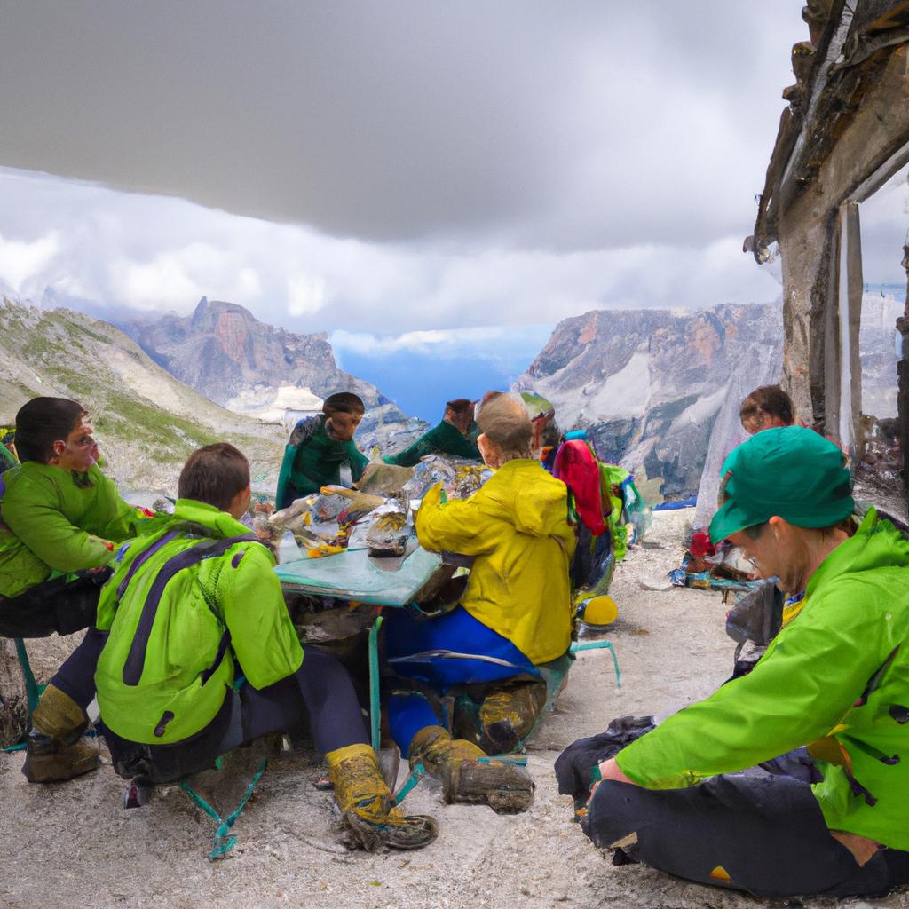 Refuel and take in the stunning views with a meal at this alpine refuge in the Italian Dolomites.