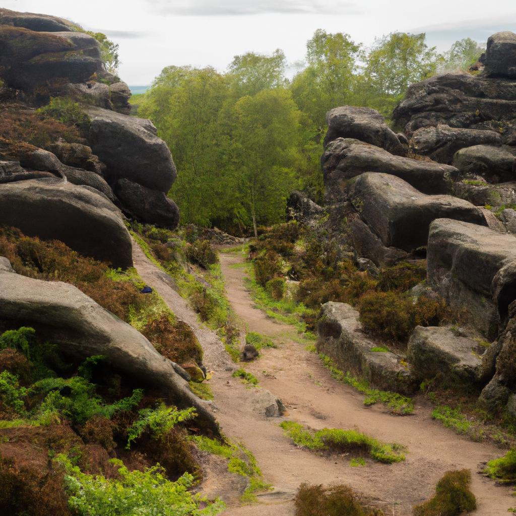 Hiking trails offer plenty of opportunities to explore Brimham Rocks