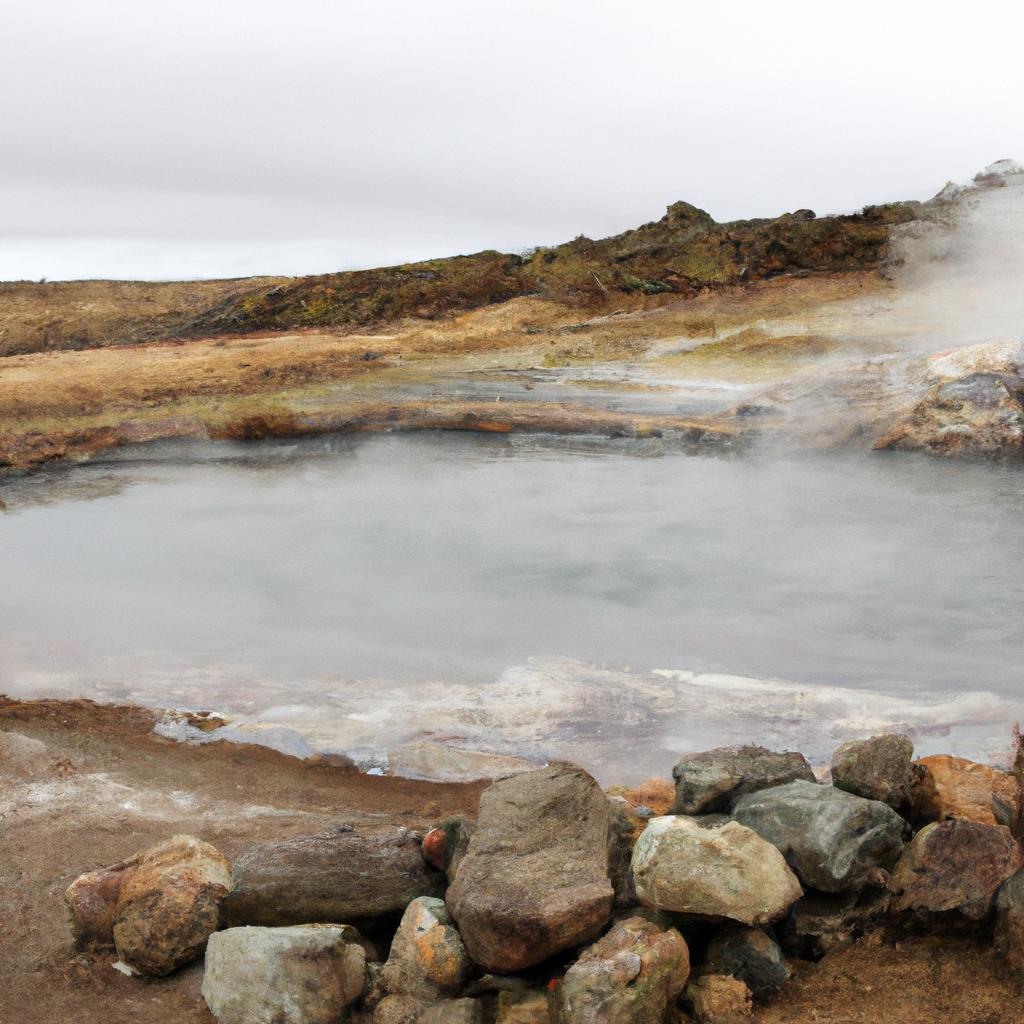 A natural hot spring in Iceland that is fed by the perpetual shower