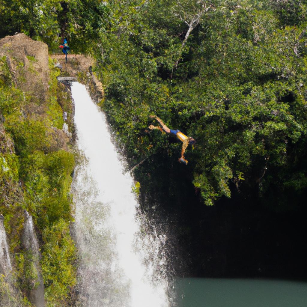 Thrilling cliff diving at Iligan Falls