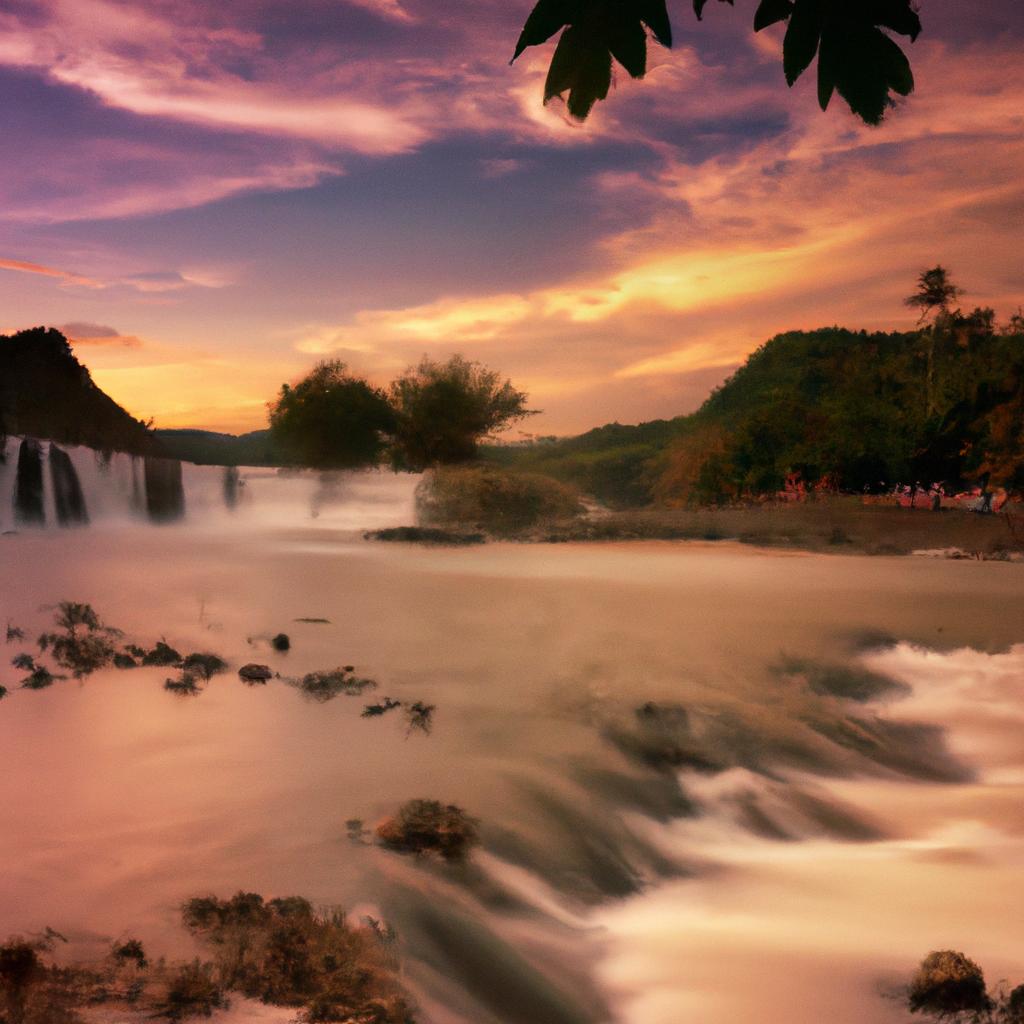 The serene and beautiful sunset at Iligan Falls