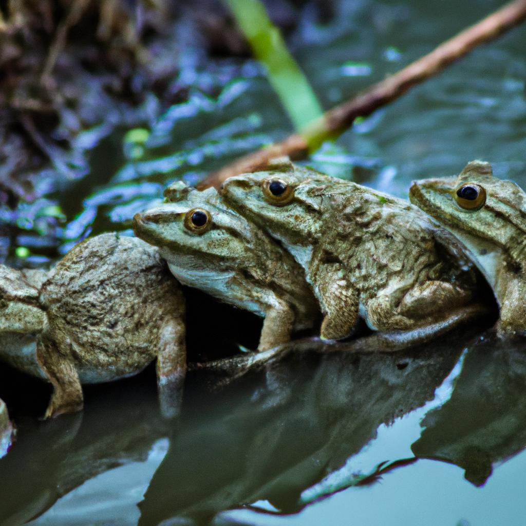 Indian Bullfrogs are social creatures that often gather in groups