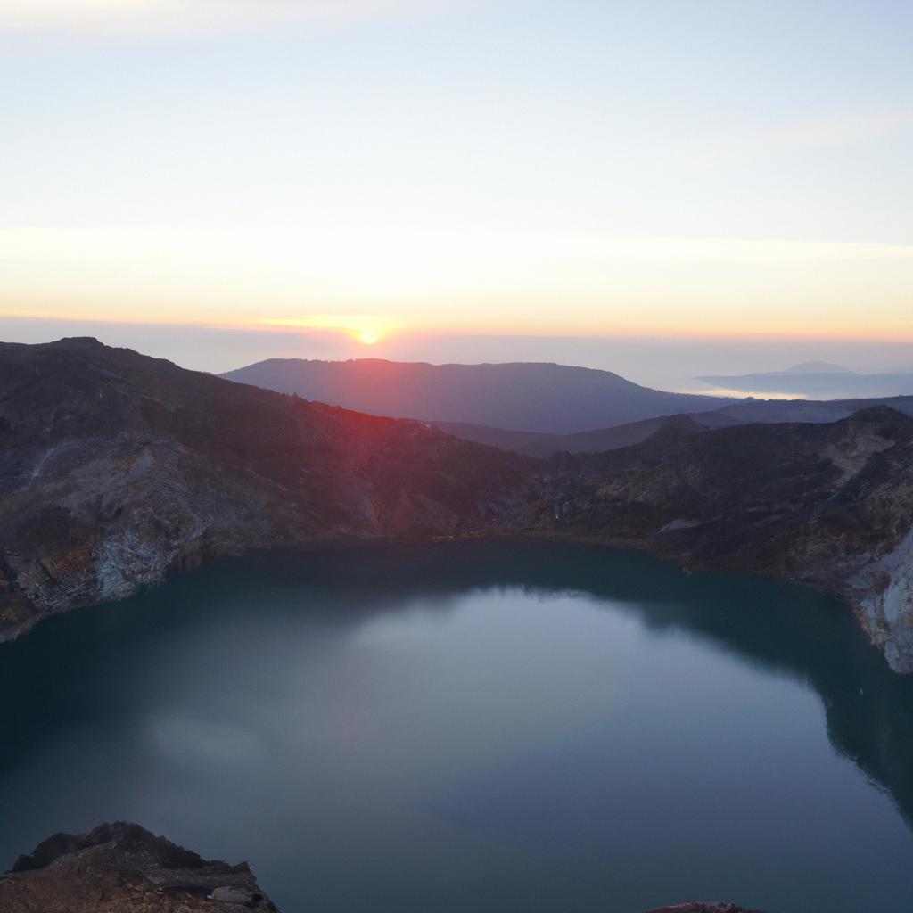 Watching the sun rise over Kelimutu's colored lakes is a truly unforgettable experience, with the changing hues adding to the natural beauty.