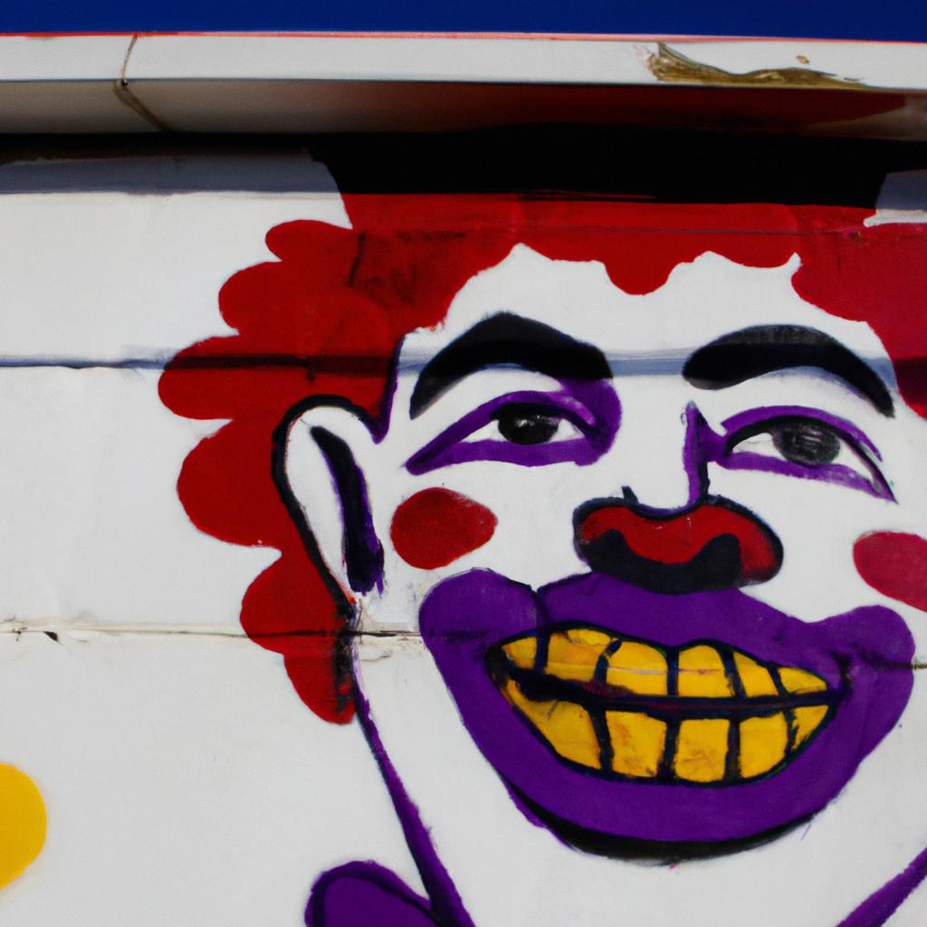 The walls of the Killer Clown Motel are adorned with creepy clown paintings.