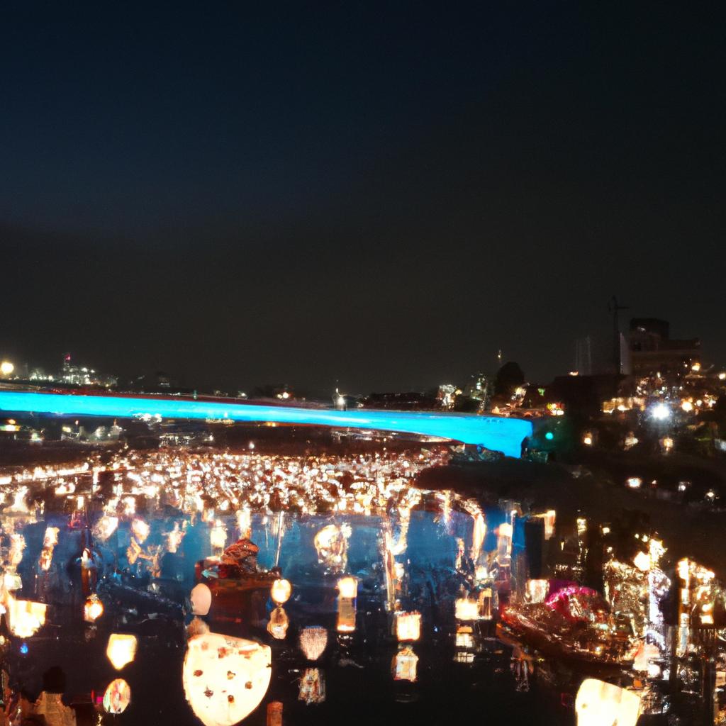 Lantern festival at Moon Bridge Taipei.