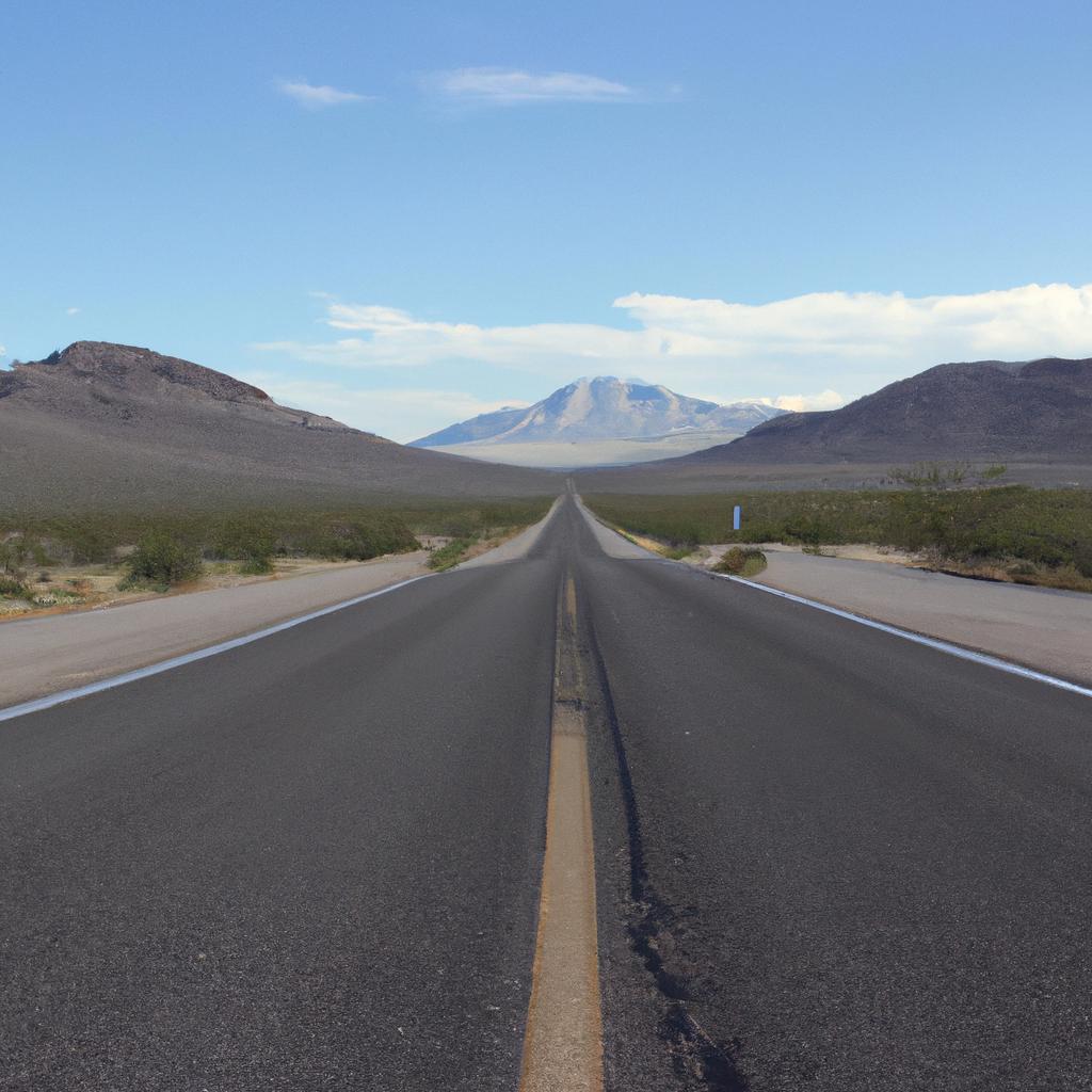 The endless and isolated road on the loneliest highway