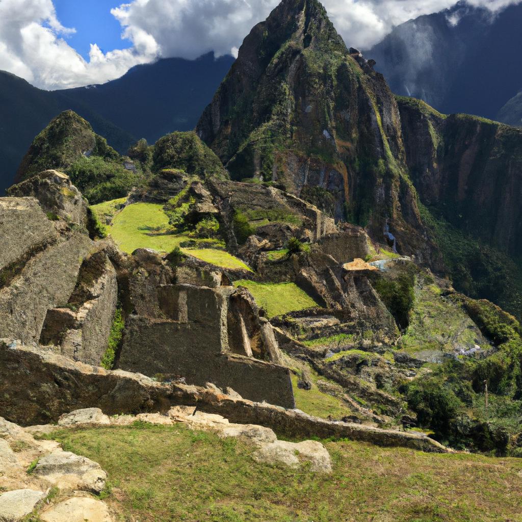 The ancient ruins of Machu Picchu along The Inca Trail, Peru.