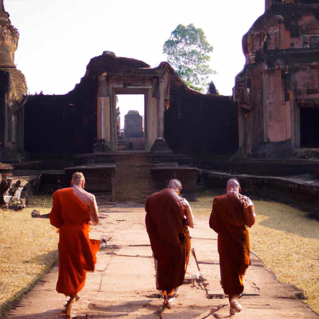 Monks can often be seen in and around the temples of Bagan, offering prayers and blessings