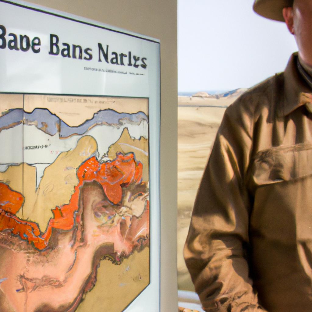 Getting helpful tips and information from a ranger at Montana Badlands visitor center