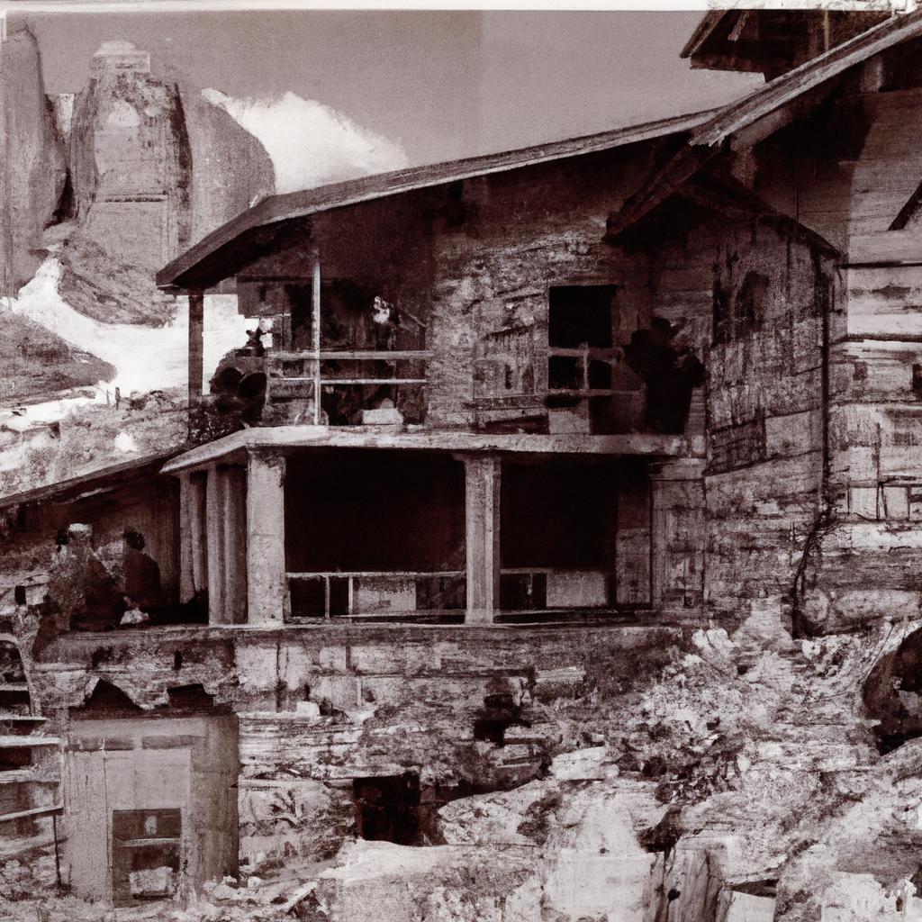 The Monte Cristallo refuge of the Alpini played a significant role during World War I as a strategic location for Italian troops. This historical photo captures the refuge during that time.