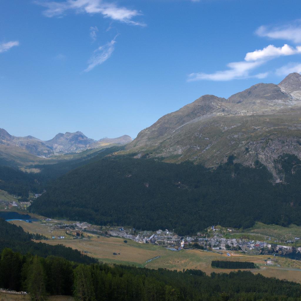 A breathtaking view of the Engadine Valley from above