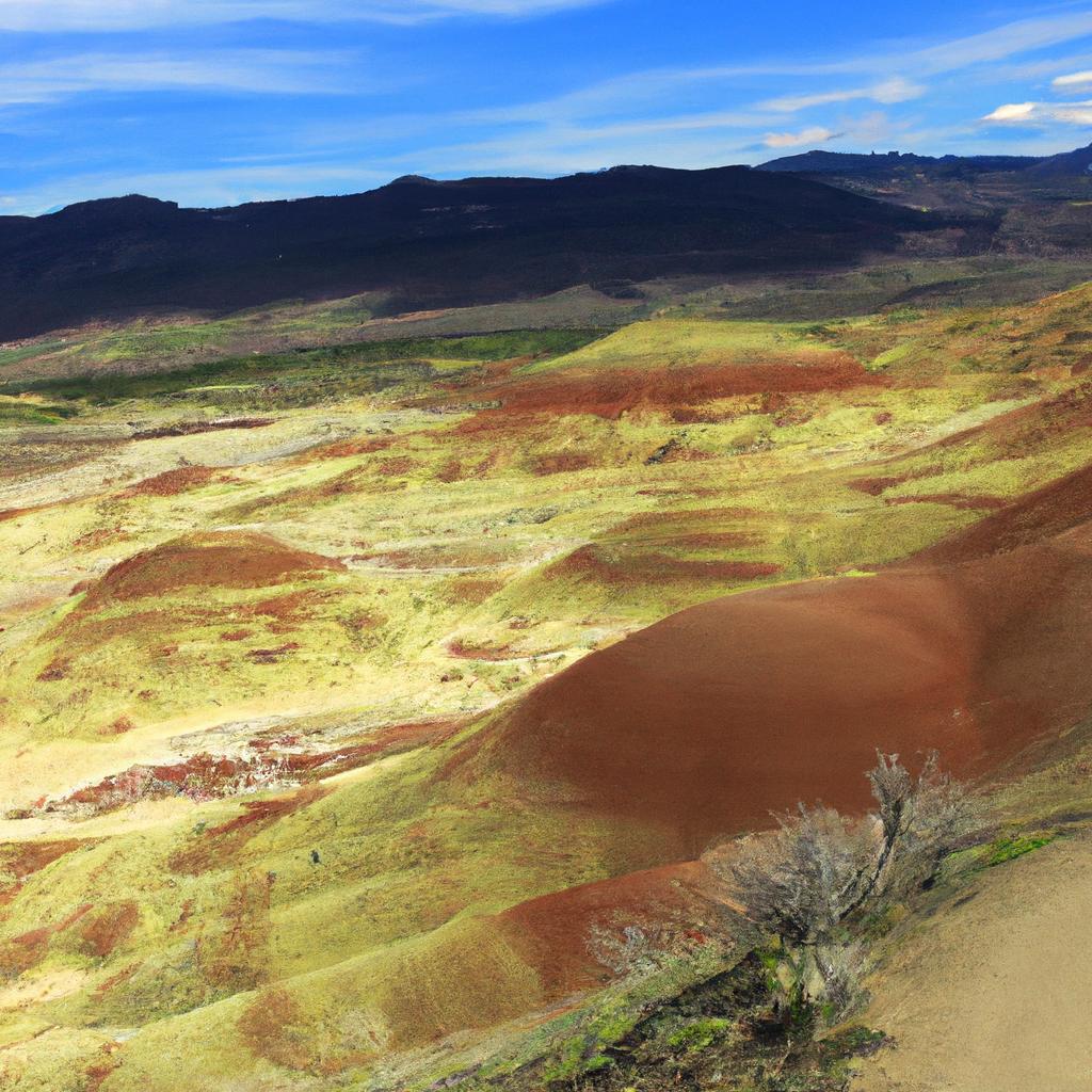 The vast expanse of The Painted Hills offers a breathtaking view of the unique landscape.