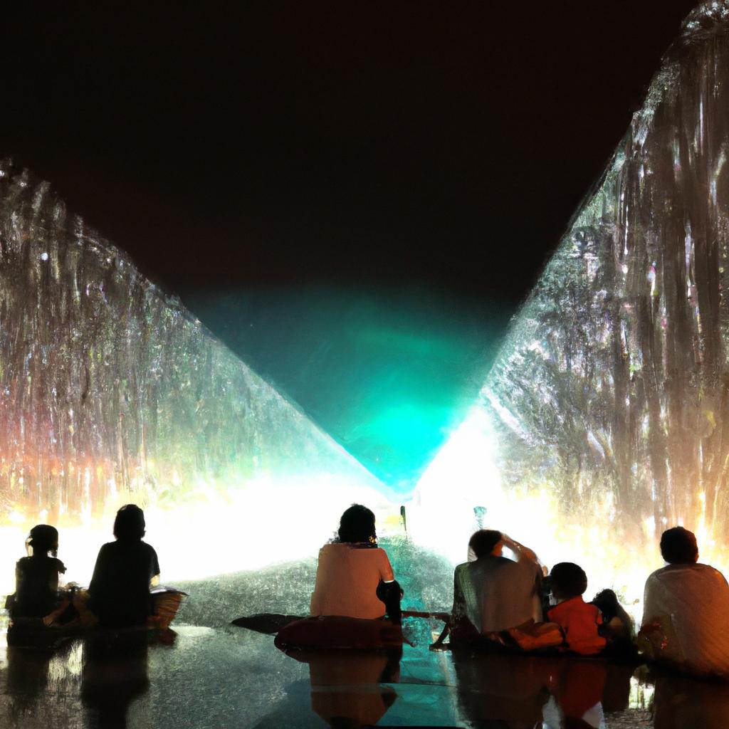 The Rain Vortex Singapore offers a unique light and sound show experience.