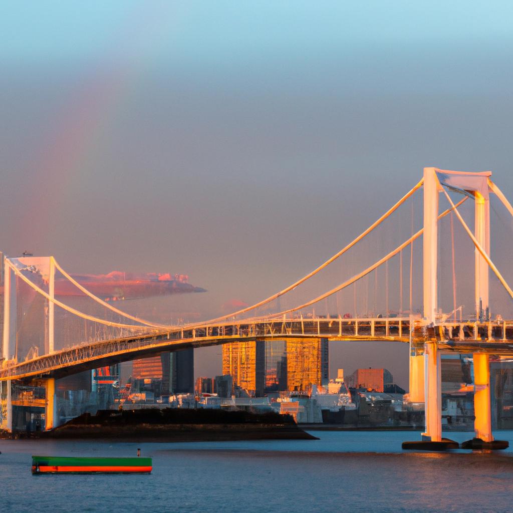 The Rainbow Bridge is a magical place at any time of day, but especially at sunset.