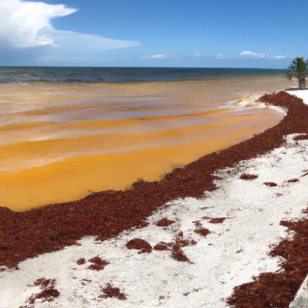 The devastating effects of red tide on a beach