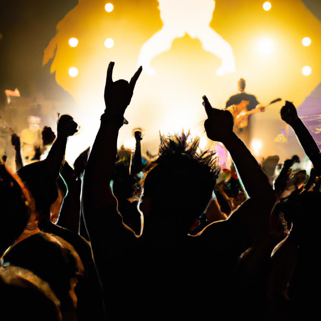 Fans enjoying a high-energy rock concert in Medellin