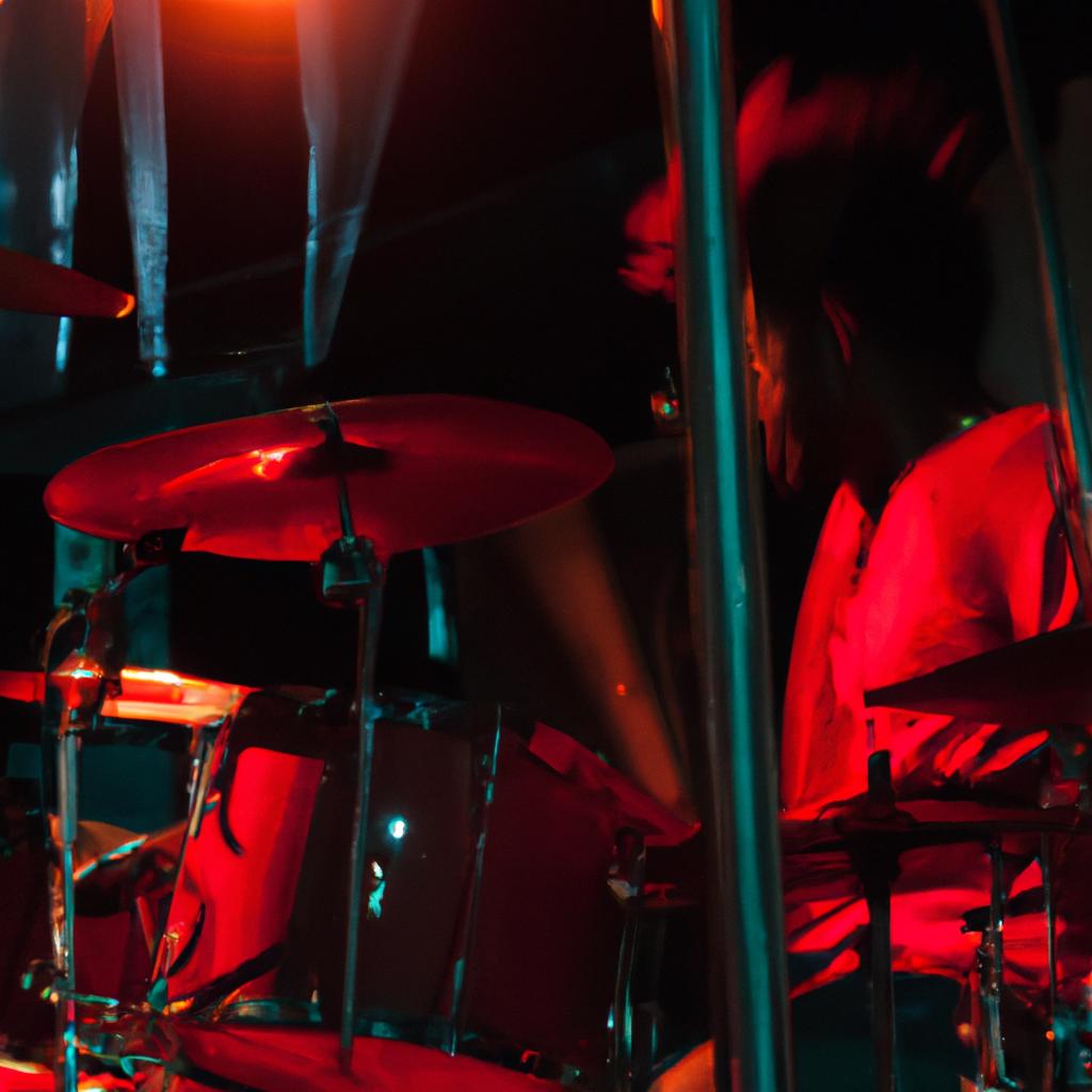 Drummer showcasing his skills during a rock concert in Medellin