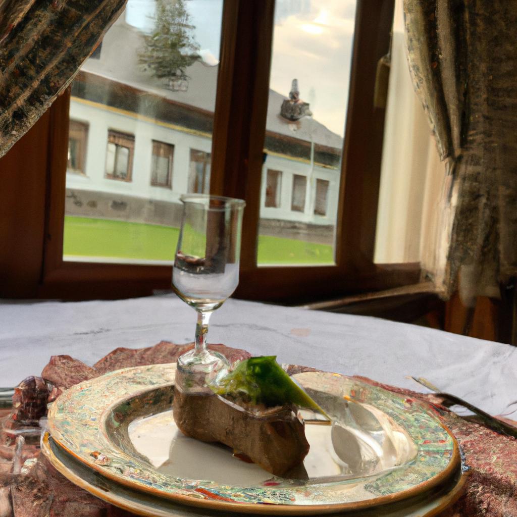Guests can indulge in exquisite cuisine at the fine dining restaurant at Romania Castle Hotel.