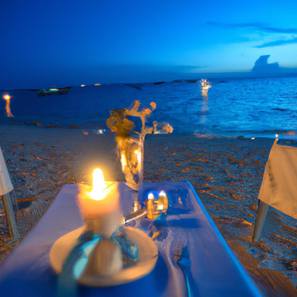 Experience a romantic dinner with your loved one by the beach at Sun Cruise Hotel.