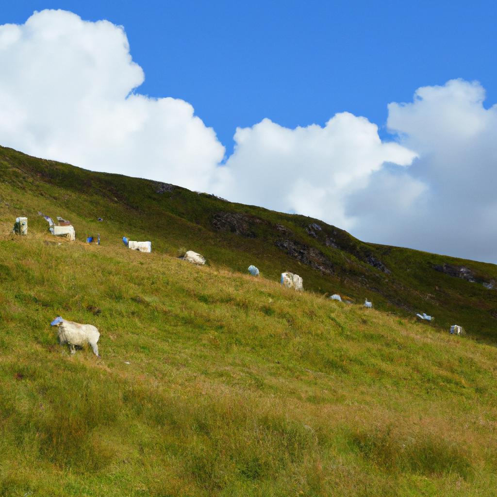 Sheep grazing in the Scottish Highlands