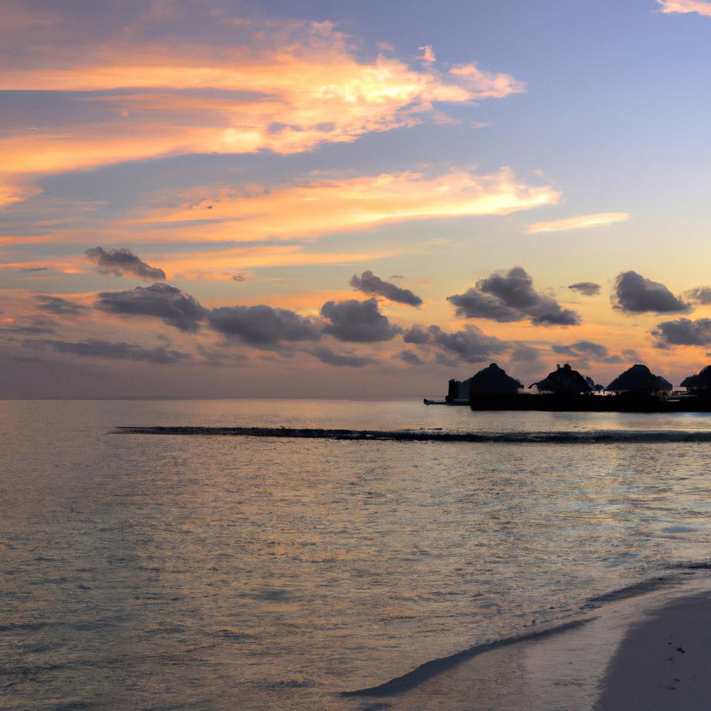 Experience the breathtaking beauty of the Maldives with its stunning sunsets over the Indian Ocean