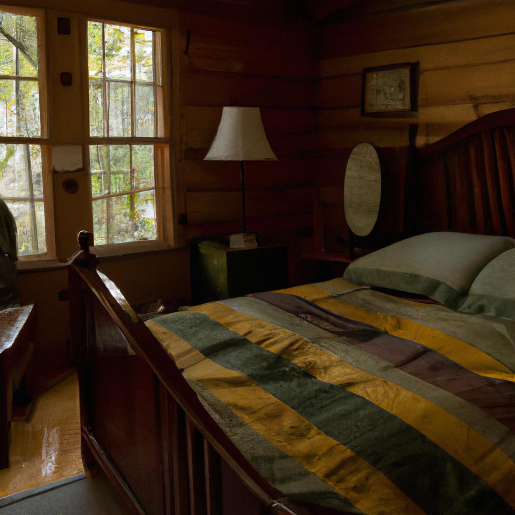 The guest bedrooms in Stephen King's Maine house are cozy and inviting, with comfortable beds and rustic decor that make guests feel right at home.