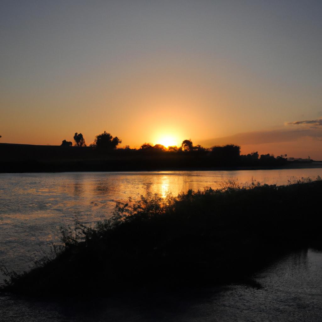 Striking sunset over the Nile River