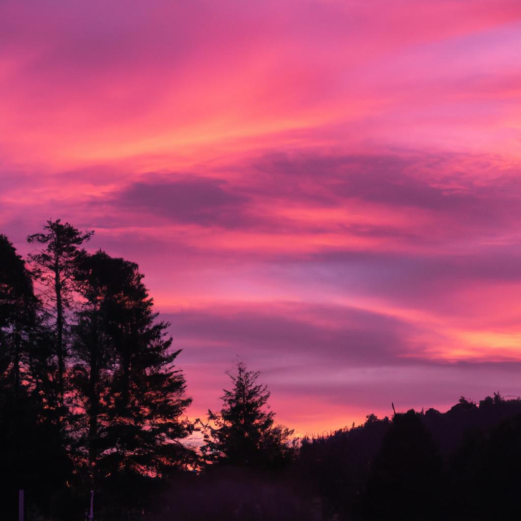 Stunning Sunset Over The Redwoods