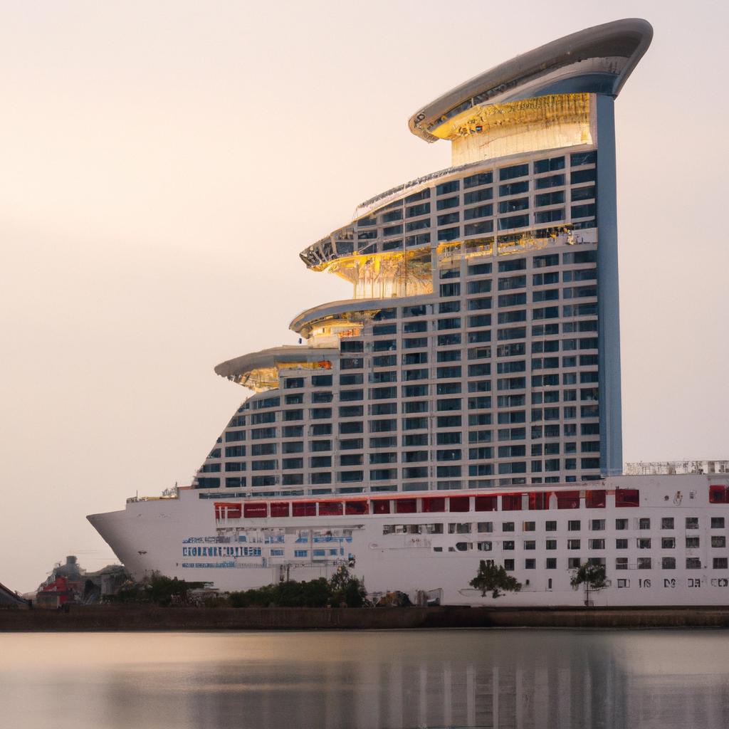 The Sun Cruise Hotel's unique architecture is hard to miss!