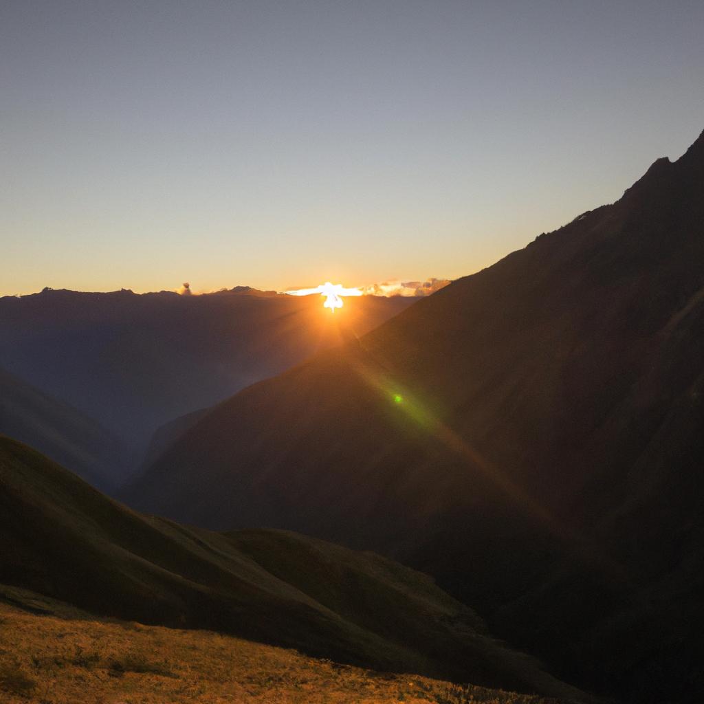 The stunning sunrise at Dead Woman's Pass on The Inca Trail, Peru.