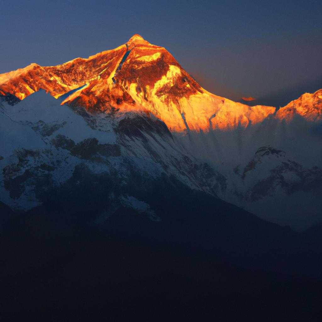 A breathtaking sunrise over Mount Everest and the Himalayas