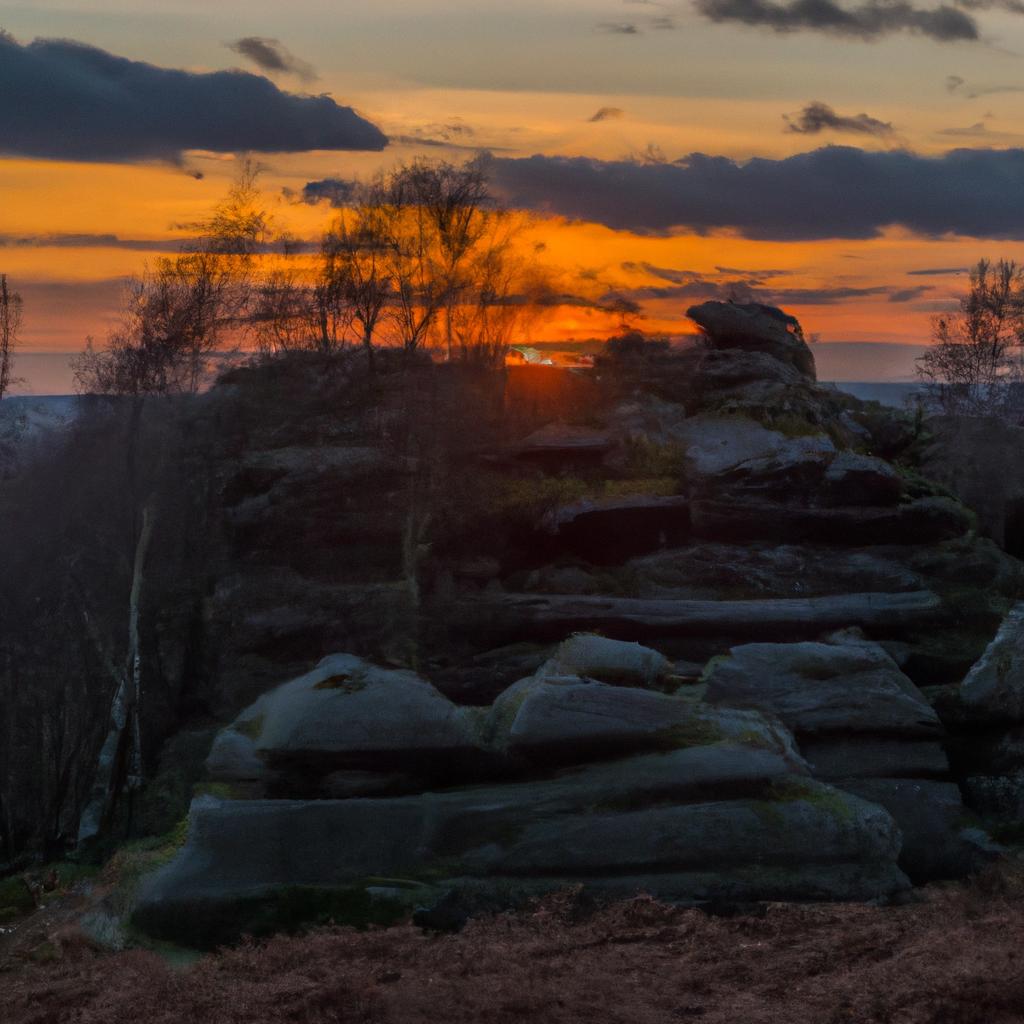 The stunning sunset at Brimham Rocks is a must-see for nature lovers