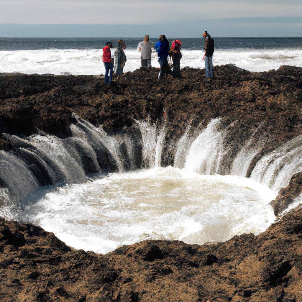 Tourists brave the risks of exploring Thor's Well