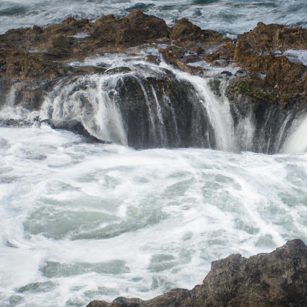The power of the waves at Thor's Well is a sight to behold