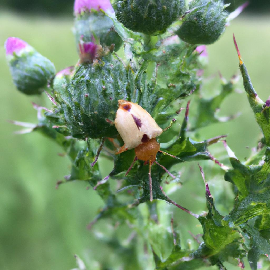 Tortoise beetles are commonly found on thistle plants, which are one of their preferred food sources.