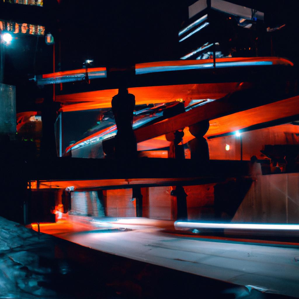 A bustling nightlife scene in the underground city Los Angeles