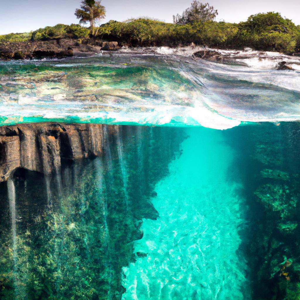 The underwater waterfall in Mauritius is a fascinating phenomenon.